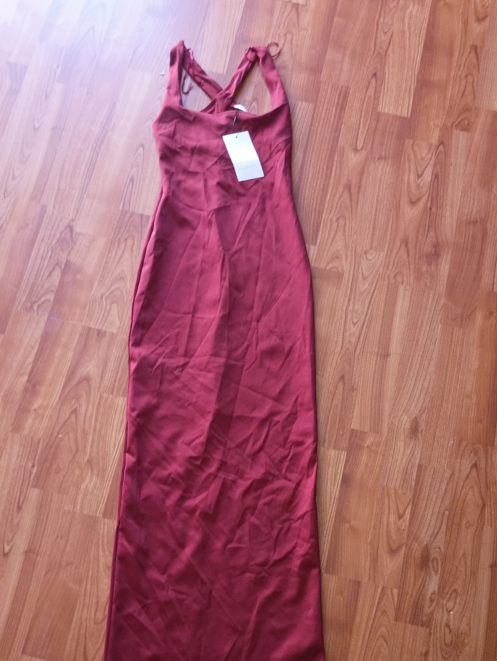 Zara Rust Red Cross-Back Maxi Dress